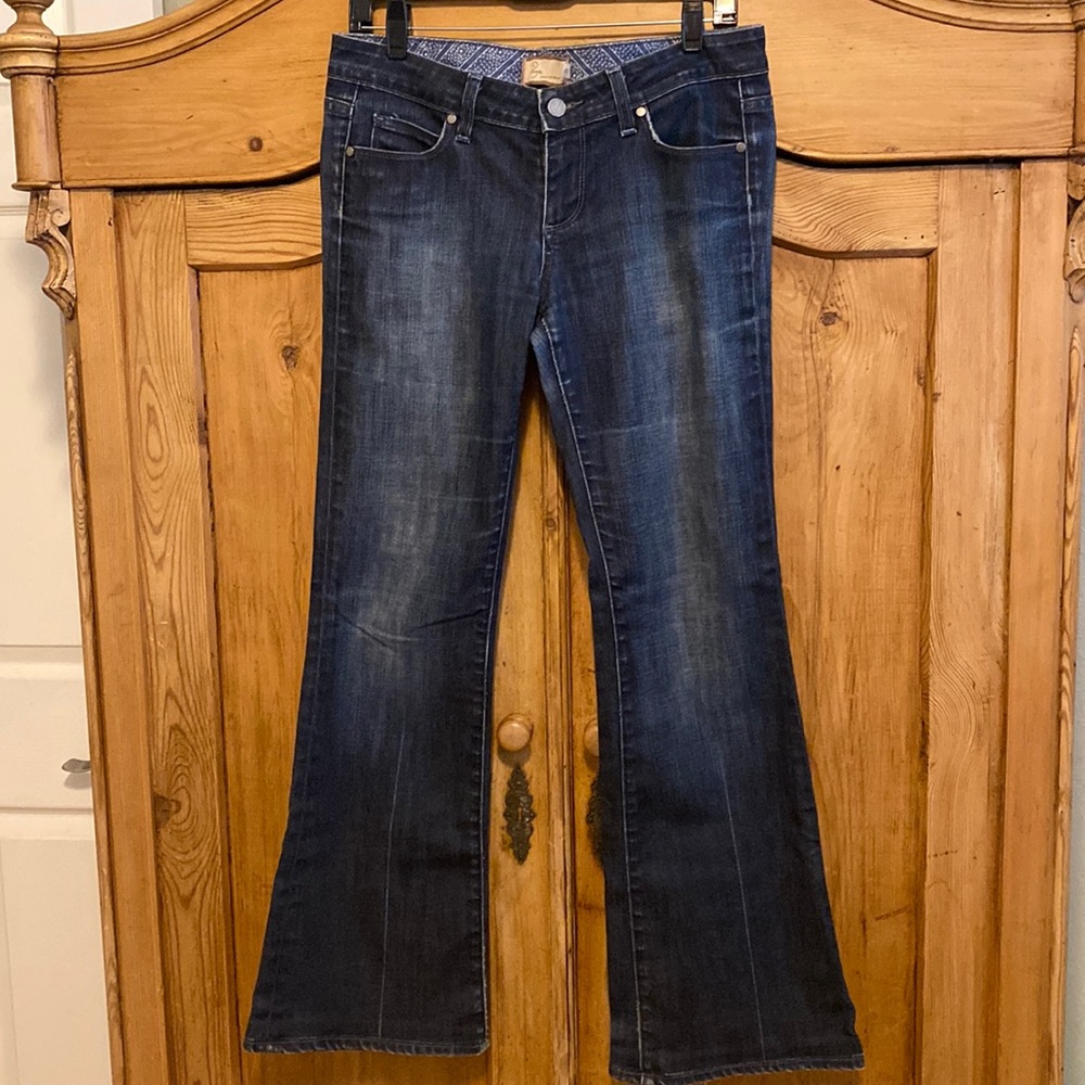 Paige Premium Denim “Laurel Canyon” Low Rise Flare Jeans